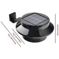 Outdoor Solar Powered 3 LED White/Warm White Light Wall Lamp for Fence Gutter Garden Yard Roof